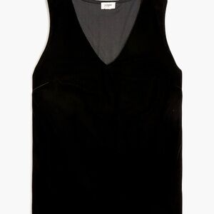 J.Crew Black Velvet V Neck Sleeveless Top 2X 16/18 NEW WITHOUT TAGS